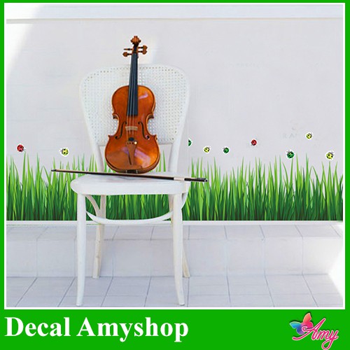 Decal dán tường Chân tường lúa xanh DCT004