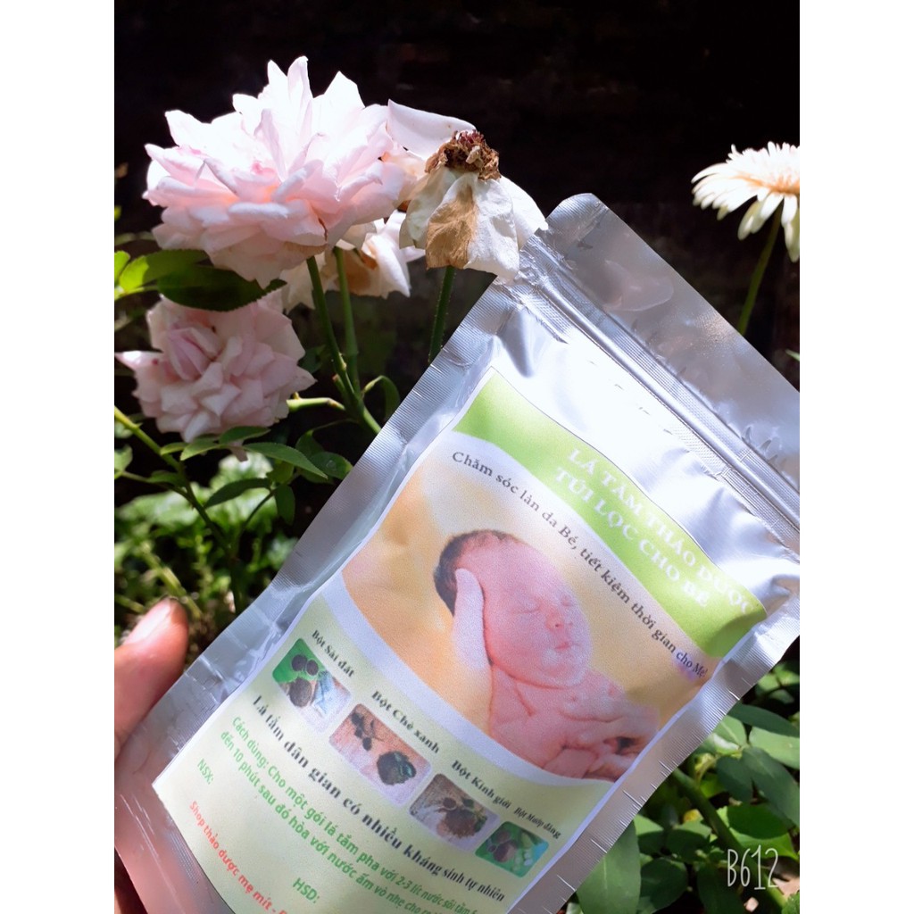 Lá Tắm Bé Giúp Mát Da Ngừa Rôm Sảy Mẩn Ngứa - Dạng Túi Lọc - 100%