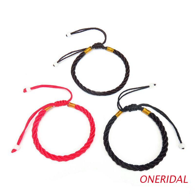 Vòng tay may mắn dây bện thủ công có thể điều chỉnh cho nam nữ