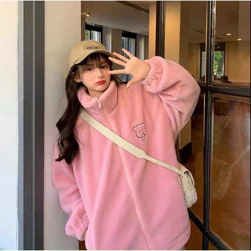 ÁO KHOÁC NỈ BÔNG THÊU CHỮ  ÁO KHOÁC NỈ THÊU FORM TO