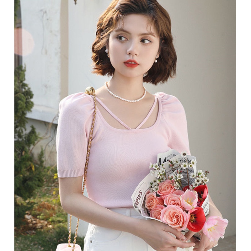 Áo Thun Dệt Kim Tay Ngắn Thời Trang Mùa Hè Thiết Kế Mới