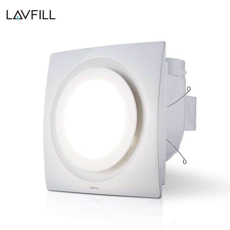 Quạt thông gió âm trần có đèn LED với bề mặt 300x300mm LAVFILL LFCV-16DL