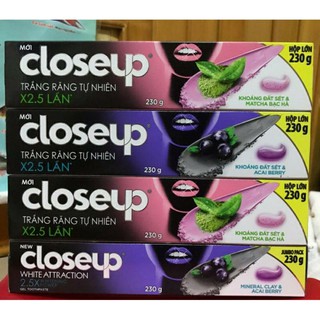 Kem Đánh Răng Close up Khoáng Đất Sét & Matcha Bạc Hà 230g