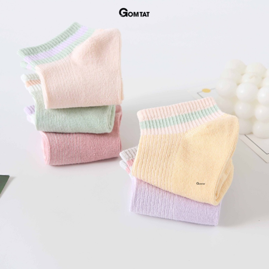 Set 5 đôi tất nữ cổ ngắn GOMTAT họa tiết siêu dễ thương, chất liệu mềm mỏng thoáng mát, êm chân - CB078