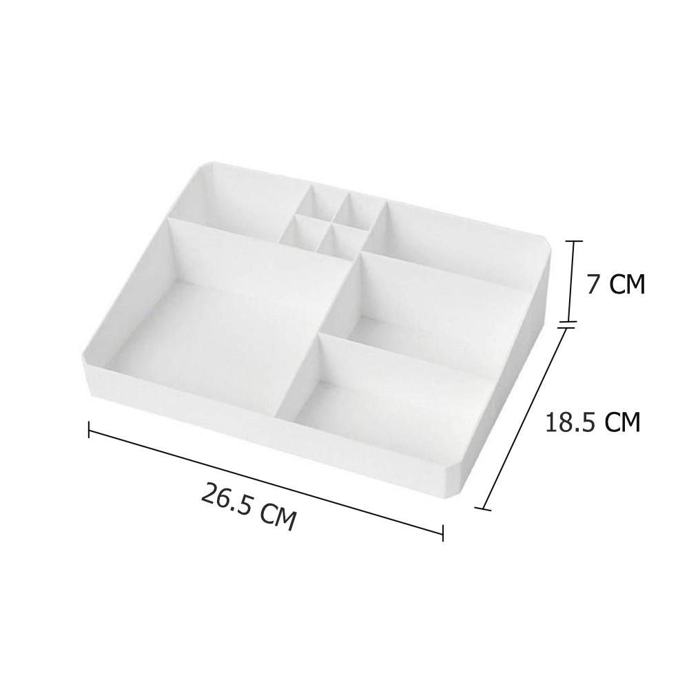 HomeBase STACKO Khay nhiều ngăn đựng mỹ phẩm bằng nhựa MIND W26.5xH6.9xD18.5cm màu trắng