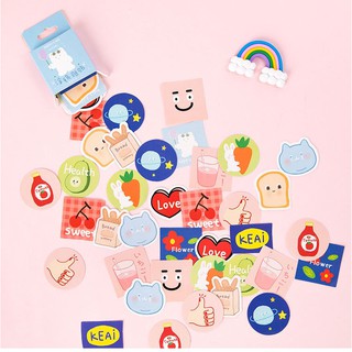 Hộp 45 miếng sticker mẫu đồ vật phong cách graffiti