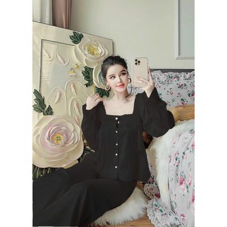 Đồ bộ pijama - bộ lụa tay phông cao cấp - free size từ 42-62kg