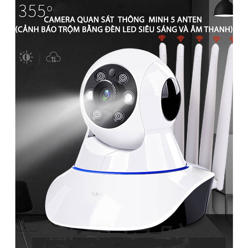 Camera wifi yoosee 5 râu chuẩn 3.0 FULL HD 1296p siêu nét Xoay 360 độ Đàm thoại Xem đêm HOT nhất 2022 BH 5 Năm