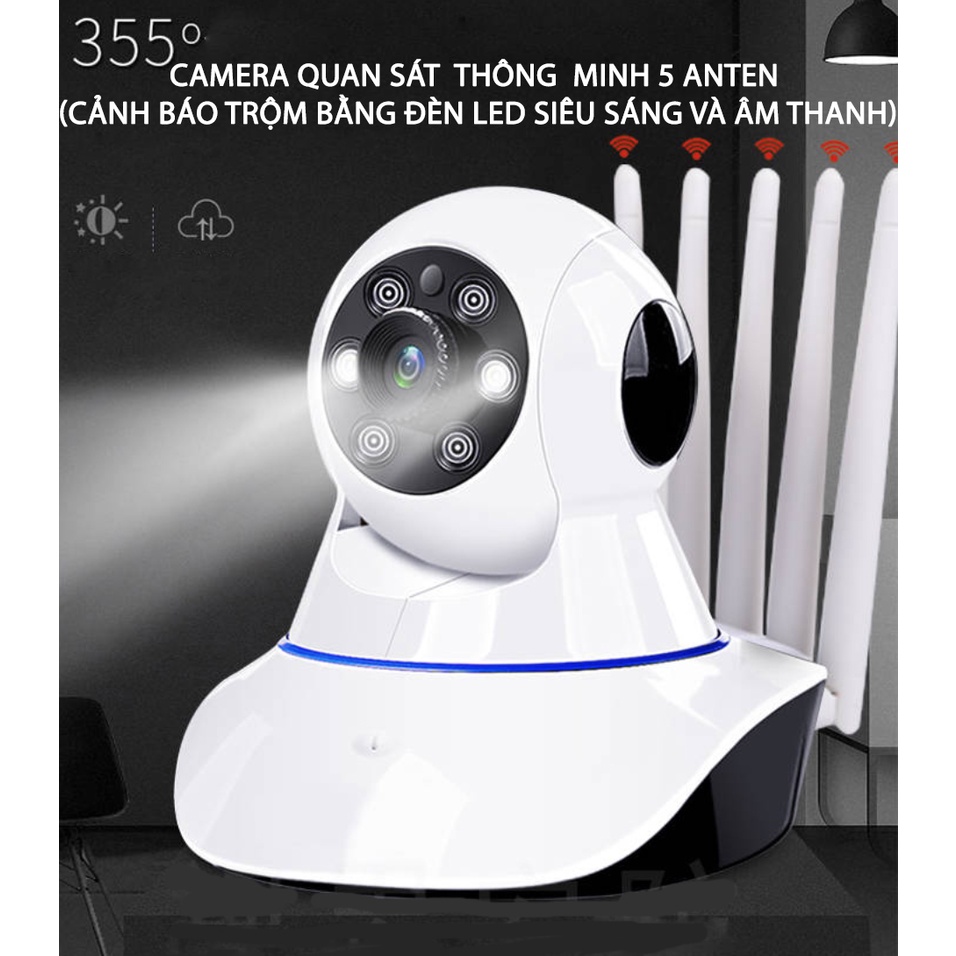 Camera wifi Goviz 5 râu CHUẨN 3.0 FULL HD Xoay 360 độ đàm thoại 2 chiều đèn Led có màu ban đêm báo động BH 5 năm