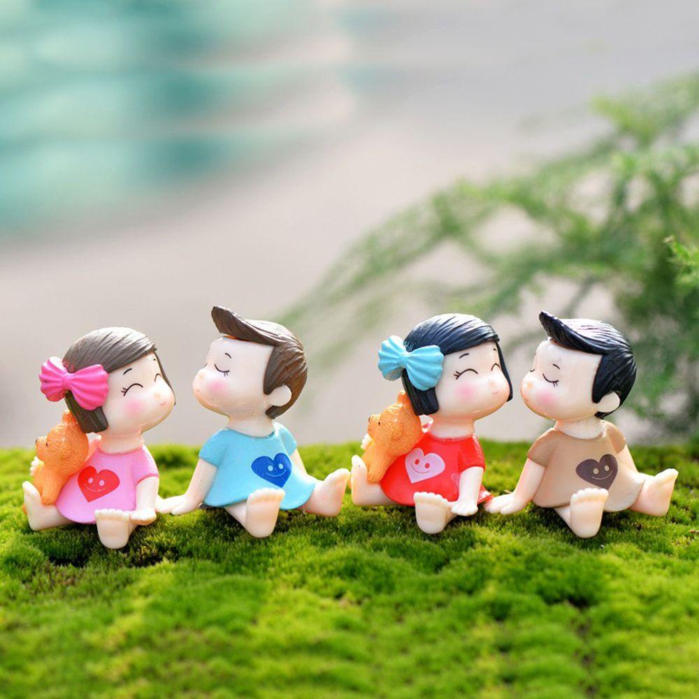 YIYU 1 Bộ Mô Hình Cặp Đôi Bé Trai Và Bé Gái Trang Trí Cây Bonsai