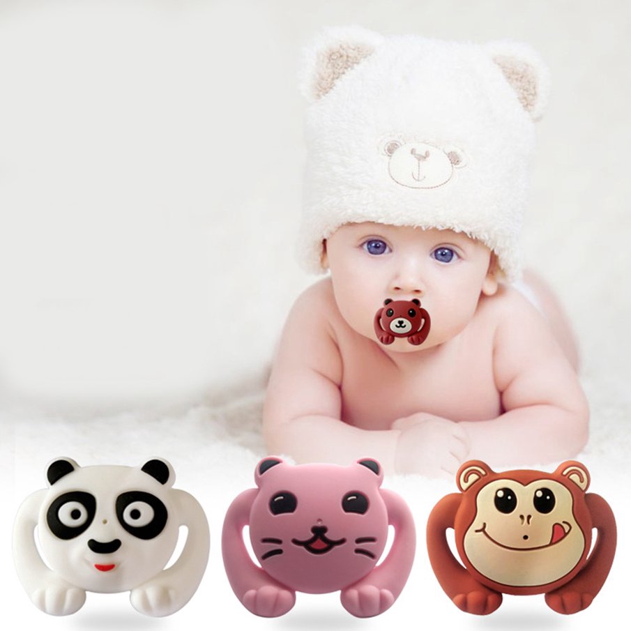 Ti giả mọc nướu bằng silicone hình dạng vui nhộn cho em bé