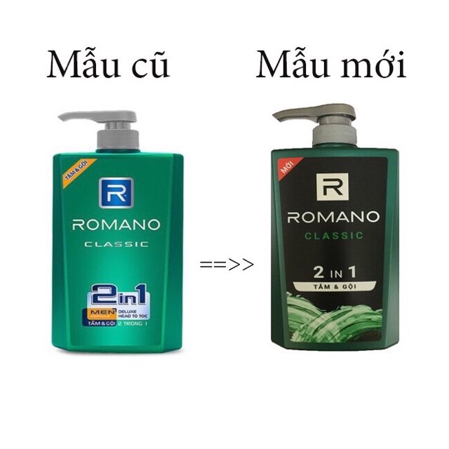 Tắm gội 2 trong 1 Romano Classic 650g