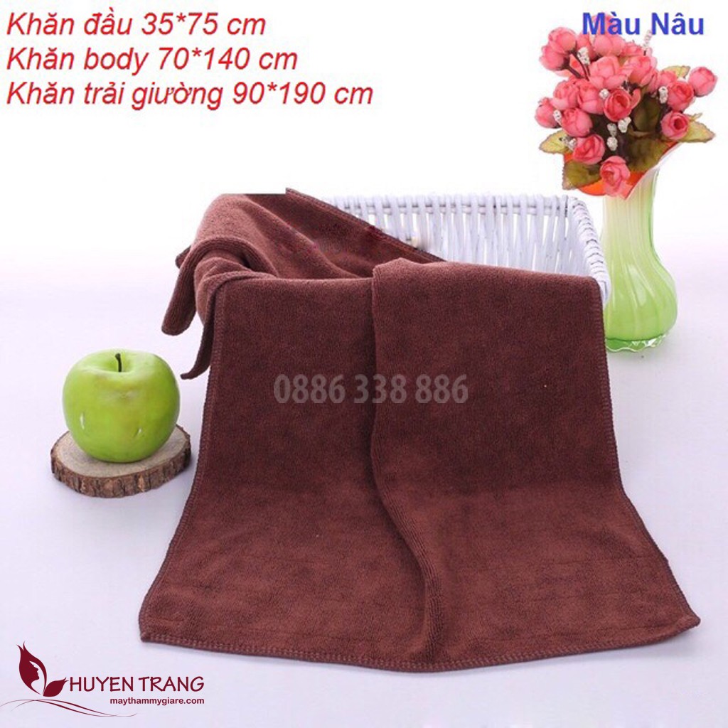 Khăn Quấn Tóc, Khăn Trải Gối Spa, Salon (Kích Thước 35x75, Nặng 110g) - Thẩm Mỹ Huyền Trang