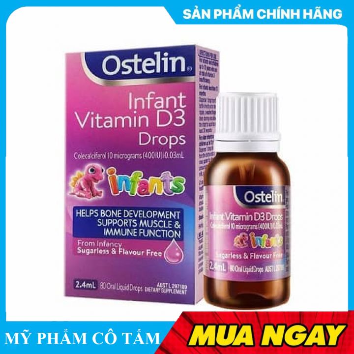 Ostelin Vitamin D3 Drops Dạng Nhỏ Giọt Cho Trẻ Sơ Sinh Đến Trẻ Em 12 Tuổi