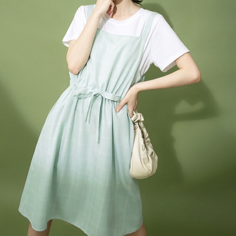 Set yếm caro xanh