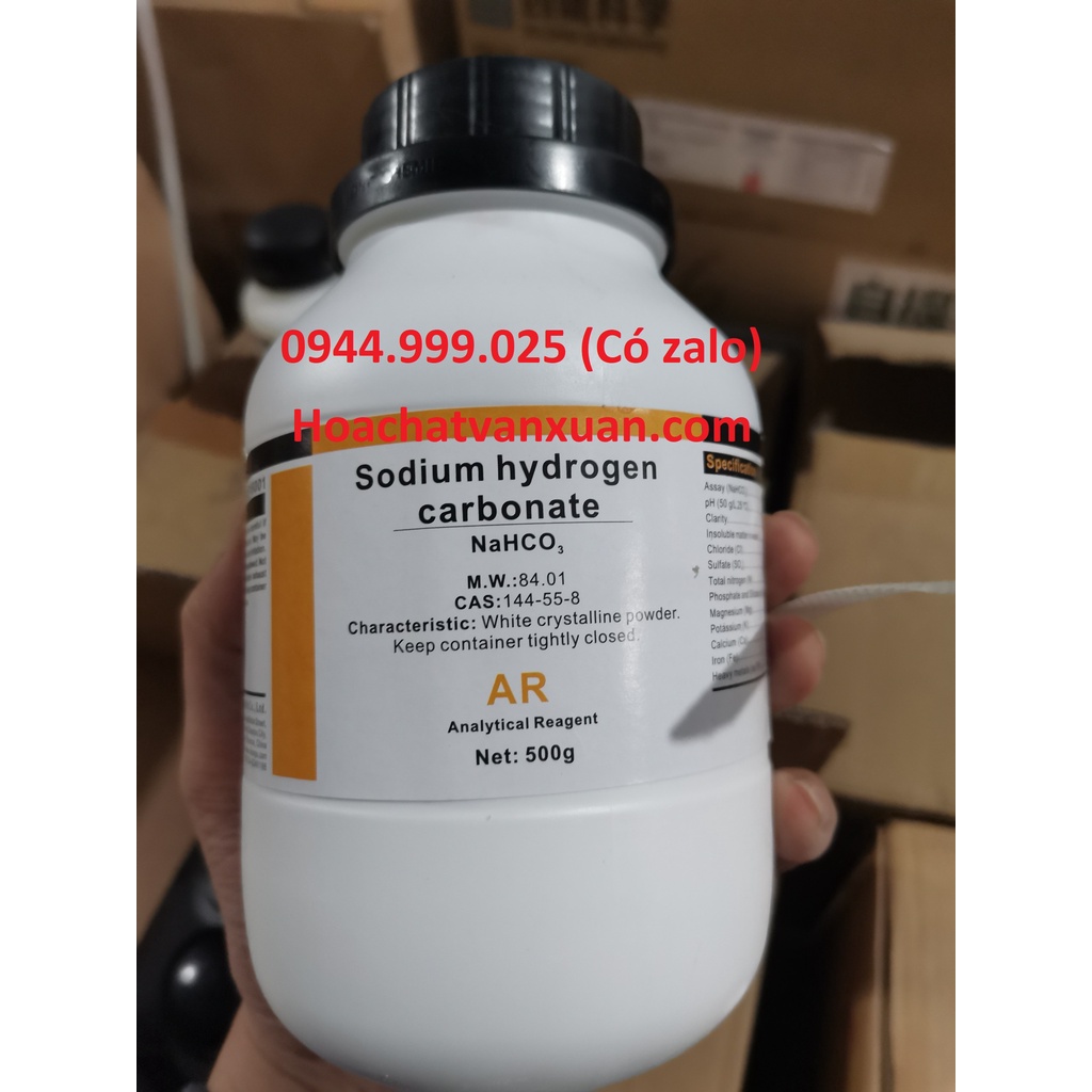 Hóa chất Sodium hydrogen carbonate NaHCO3 99.5% lọ 500g natri cacbonat Xilong CAS 144-55-8