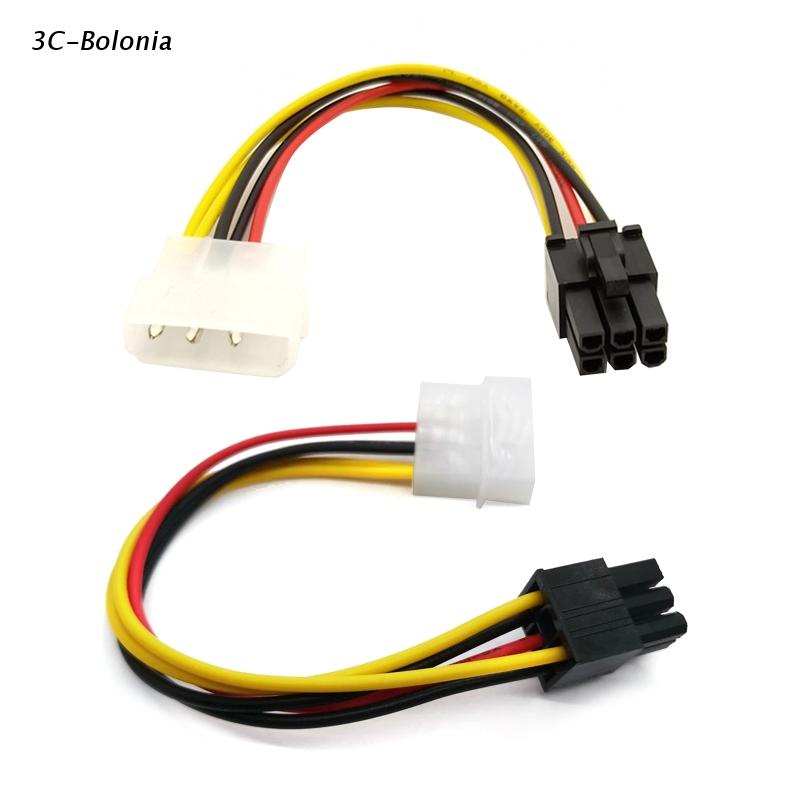 Dây cáp nguồn chuyển đổi cổng 4pin sang 6pin PCI-E 15cm