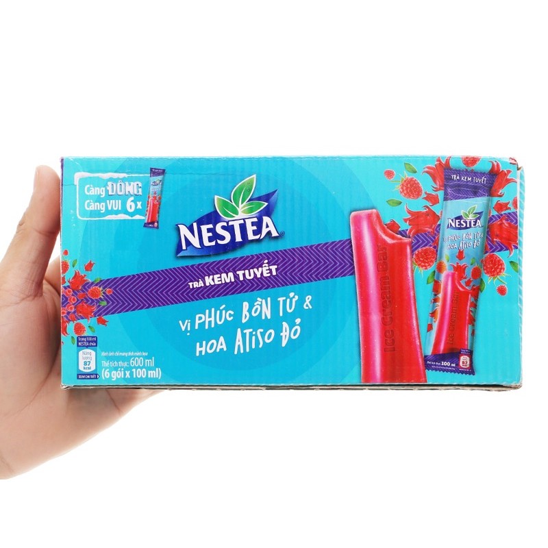 Hộp 6 Gói Trà Kem Tuyết Nestea Vị trà chanh/ Phúc bồn tử