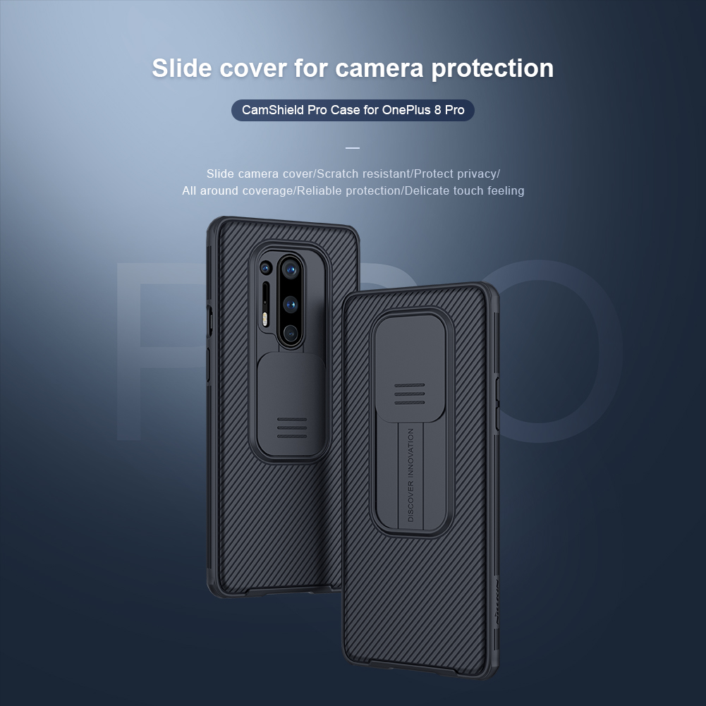 Ốp Điện Thoại Nillkin Camshield Pro Cho Oneplus 8 Pro Bằng PC Cứng Thiết Kế Nắp Trượt Bảo Vệ Camera
