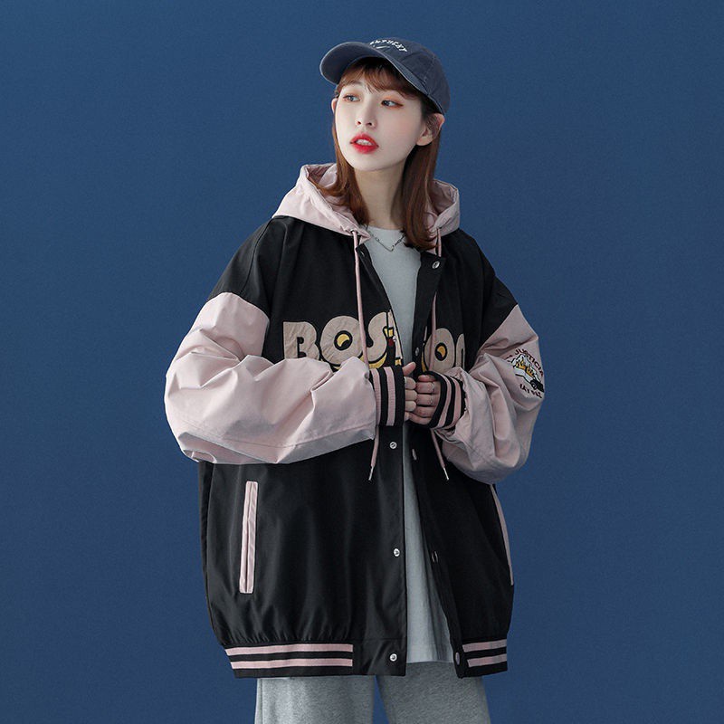 Áo Khoác Bóng Chày Dáng Rộng Phong Cách Hàn Quốc Cho Nam Và Nữ