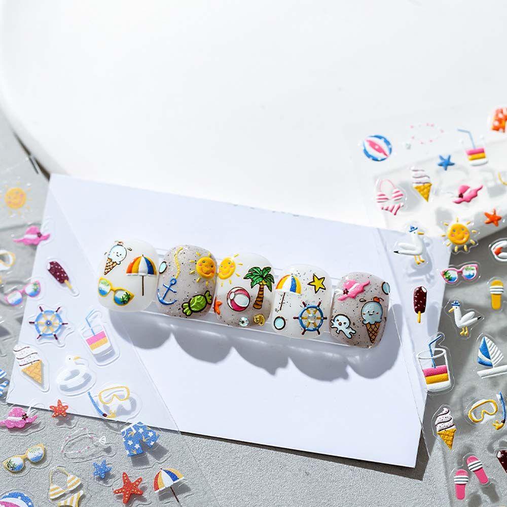 Nhãn Dán Trang Trí Móng Tay 5D Phong Cách Nhật Bản Thời Trang