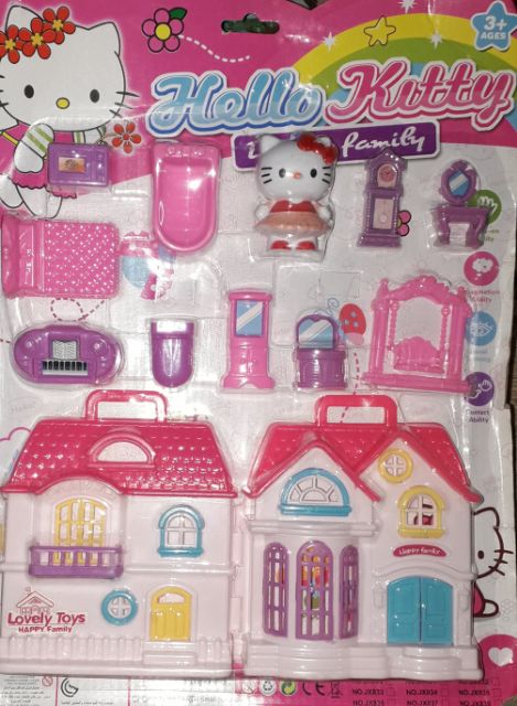 Sét Đồ chơi Nội thất Mèo Kitty bằng nhựa rất đẹp