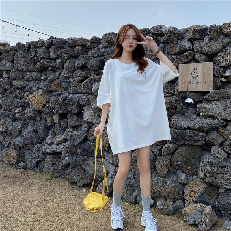 SUXI Áo Thun Nữ Ngắn Tay Cổ Tròn Thời Trang