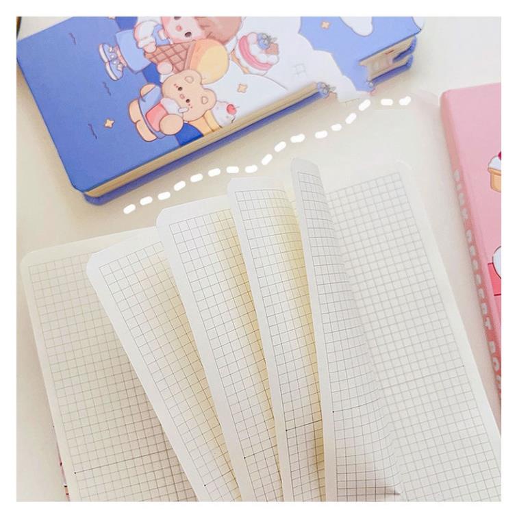 Sổ tay mini KOLANO sổ ghi chép cá nhân hàng ngày kẻ caro 90 trang giấy 80 gsm nhiều màu SN-001422
