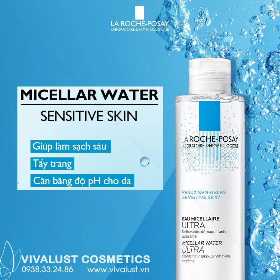 Nước tẩy trang LA ROCHE-POSAY Micellair Water Ultra Sensitive Skin 400ml ♥ Dành Cho DA NHẠY CẢM - HÀNG CHÍNH HÃNG