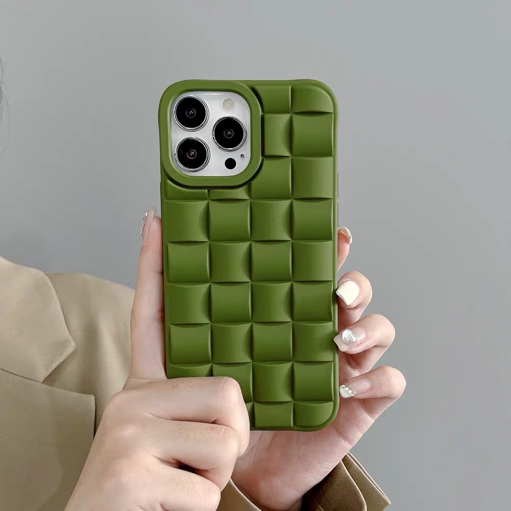 Ốp Điện Thoại Mềm Hình Vuông Nhỏ Màu Xanh Lá Cho Iphone 12 pro max 11 pro max xs max xr x 13proamx plus 7p 11pro