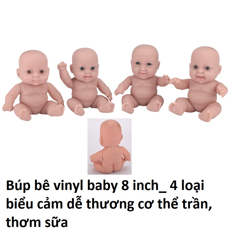 Búp Bê Tái Sinh Nhựa Mềm Em Bé Sơ Sinh mắt 3D 18 cm = 7 inch Vinyl Reborn Baby Doll Biểu cảm sống động như thật Dùng Làm