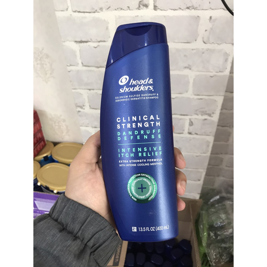 Dầu gội head shoulders mỹ ⚡️𝐂𝐡𝐮ẩ𝐧 𝐂𝐡í𝐧𝐡 𝐇ã𝐧𝐠⚡️  Clinical strength 400ml ( màu xanh)