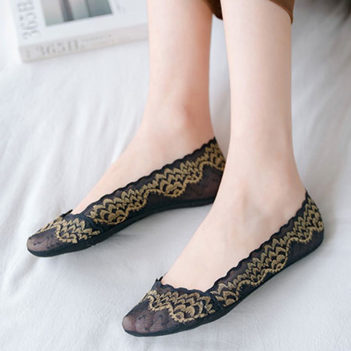 Vớ lười/ tất lười đi giày búp bê Mua Tất họa tiết cây hoa (muatatshop)