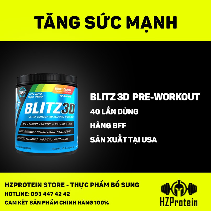 Blitz 3D - Preworkout Tăng Sức Mạnh (40 Lần Dùng) Giá Rẻ, Chỉ Từ 580.000đ.  Mua Ngay Kẻo Lỡ!