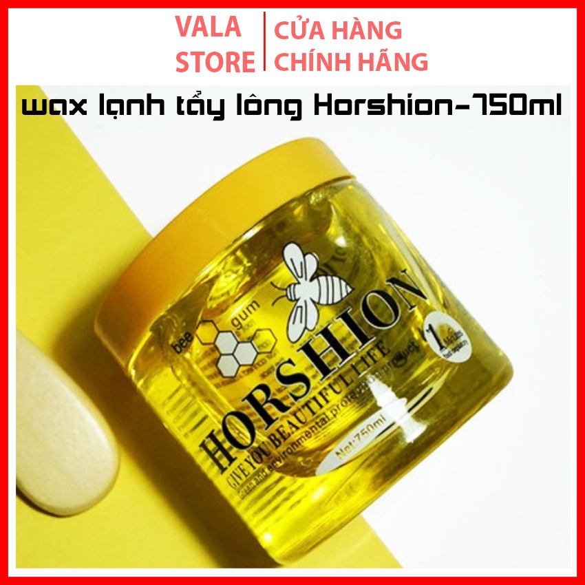 Sáp Wax lông Horshion con ong wax lạnh mật ong Hàn Quốc 750ml,giúp cải tạo những vùng da sần. Sau khi được wax, da bạn t