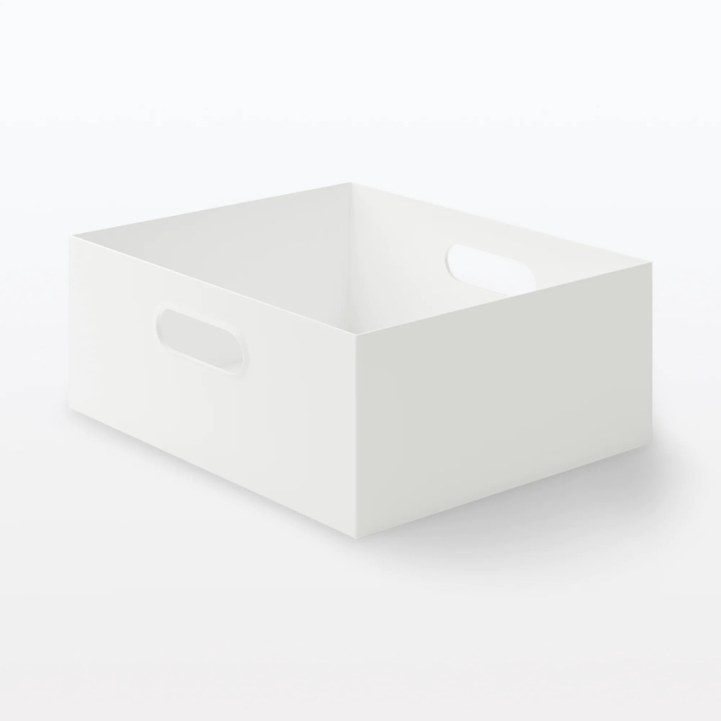 Muji Hộp Đựng Hồ Sơ Nhựa D25Cm - Xám Trắng