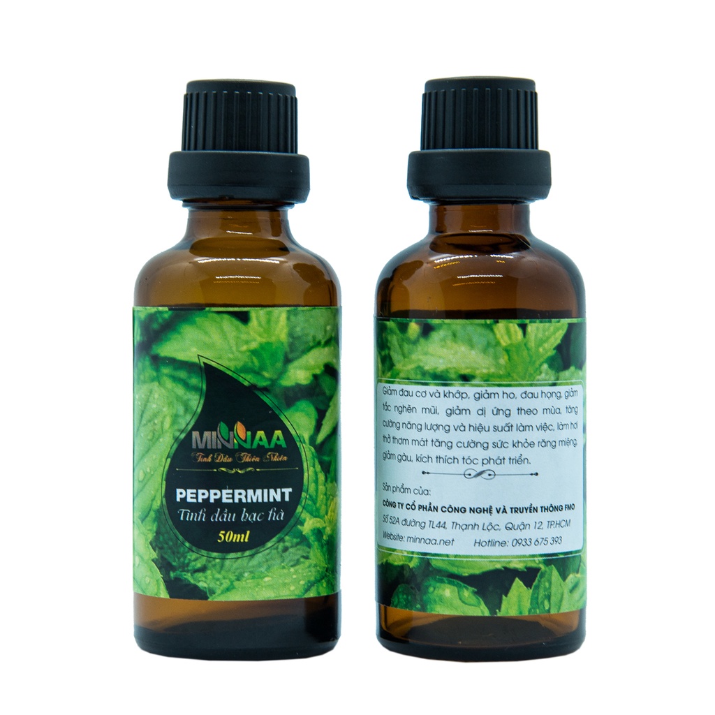 Tinh dầu Bạc hà Minnaa 50ml nguyên chất thơm phòng thanh lọc không khí