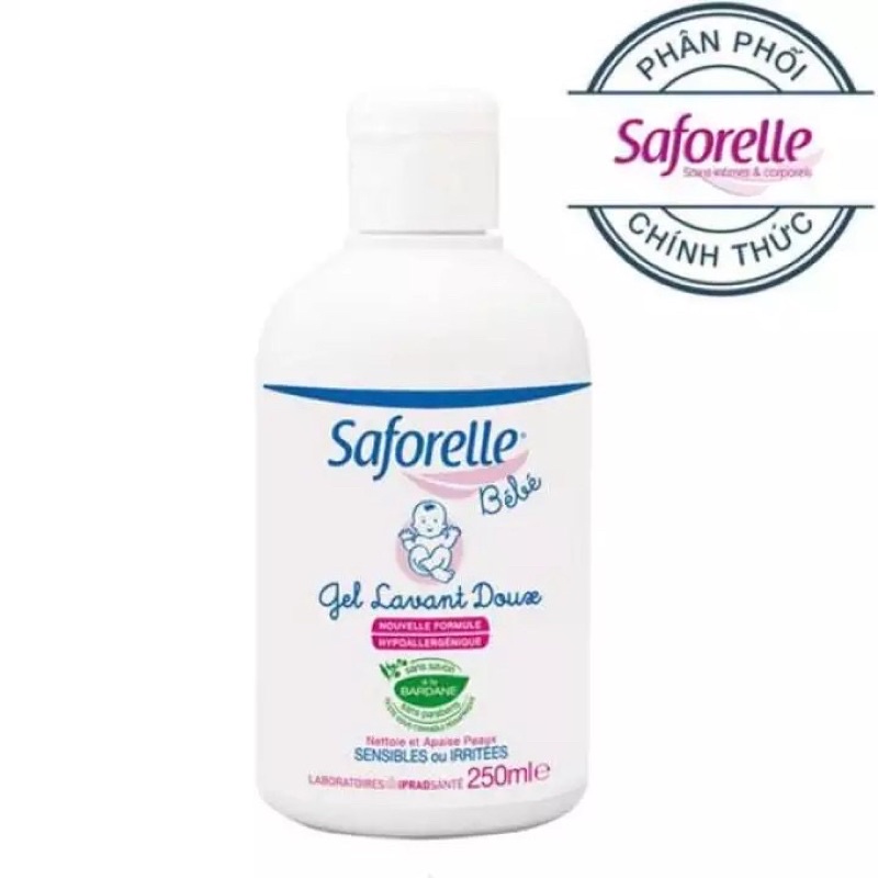 Saforelle Bebe Gel Tắm Gội Nhẹ Dịu Cho Bé 250ml