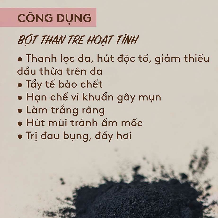 Bột Than Tre Hoạt Tính Handmade gói 100g | Thế Giới Skin Care