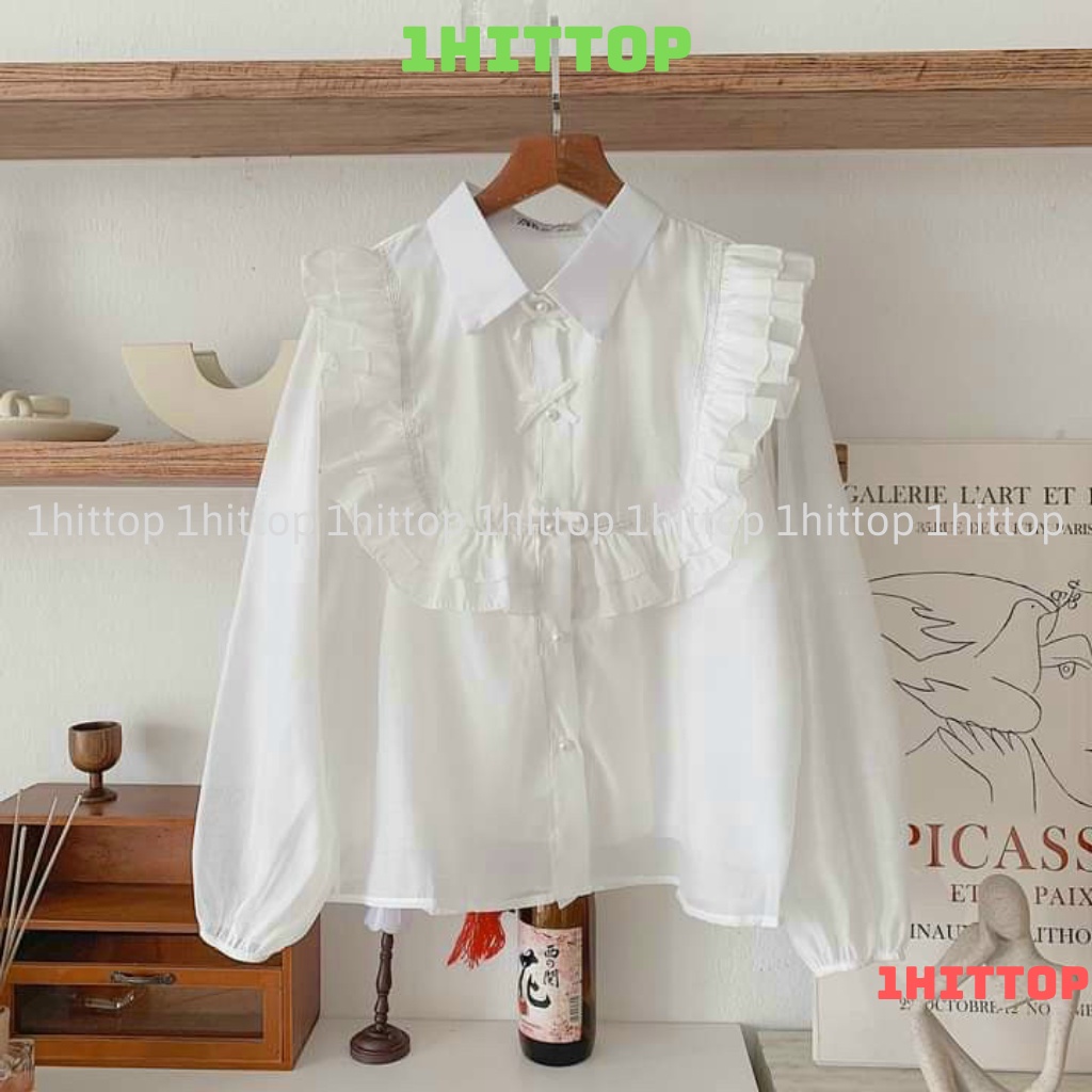 áo sơ mi tơ 2 lớp , áo sơ mi tay bồng nút ngọc hàng QCCC loại 1 A0006 kaca 1hittop
