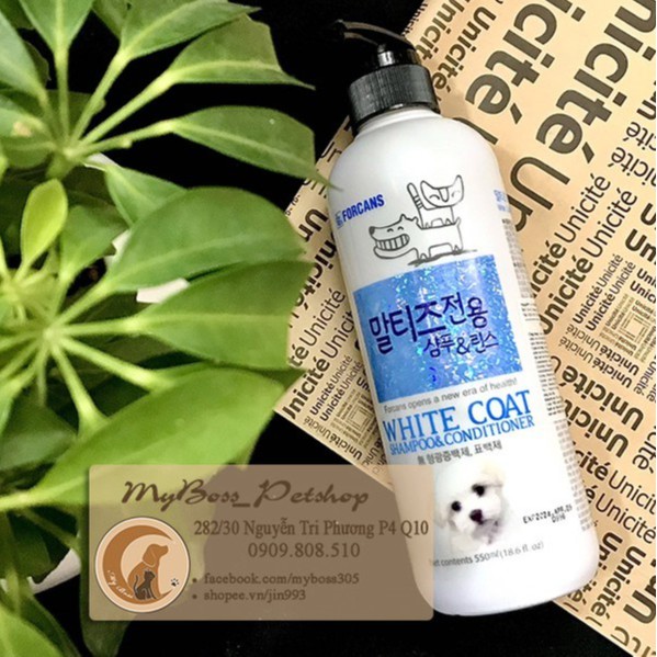 sữa tắm cho chó mèo lông trắng FORCANS 550ML
