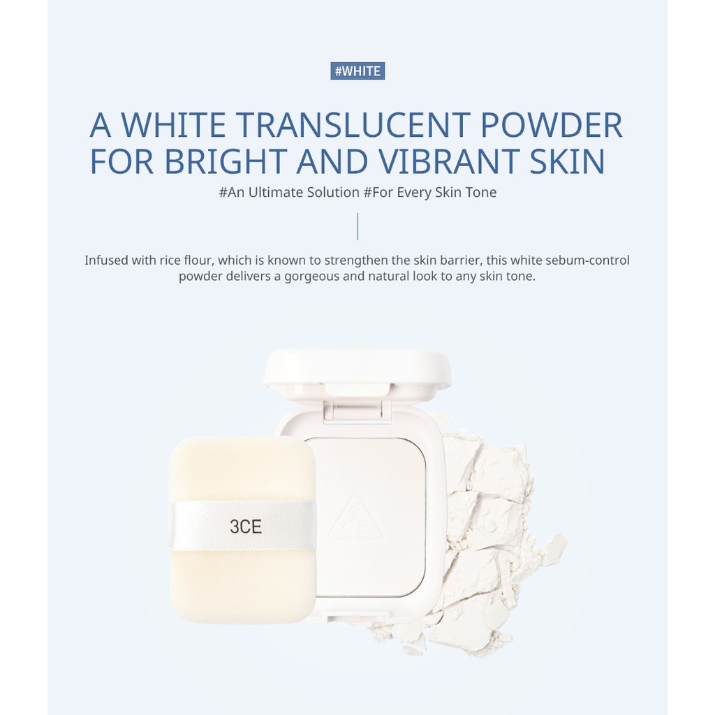 PHẤN PHỦ [3CE] BLUR SEBUM POWDER #WHITE