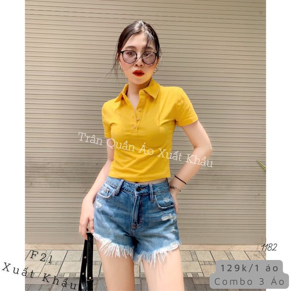 ÁO CROP CÓ CỔ TRÂNF21