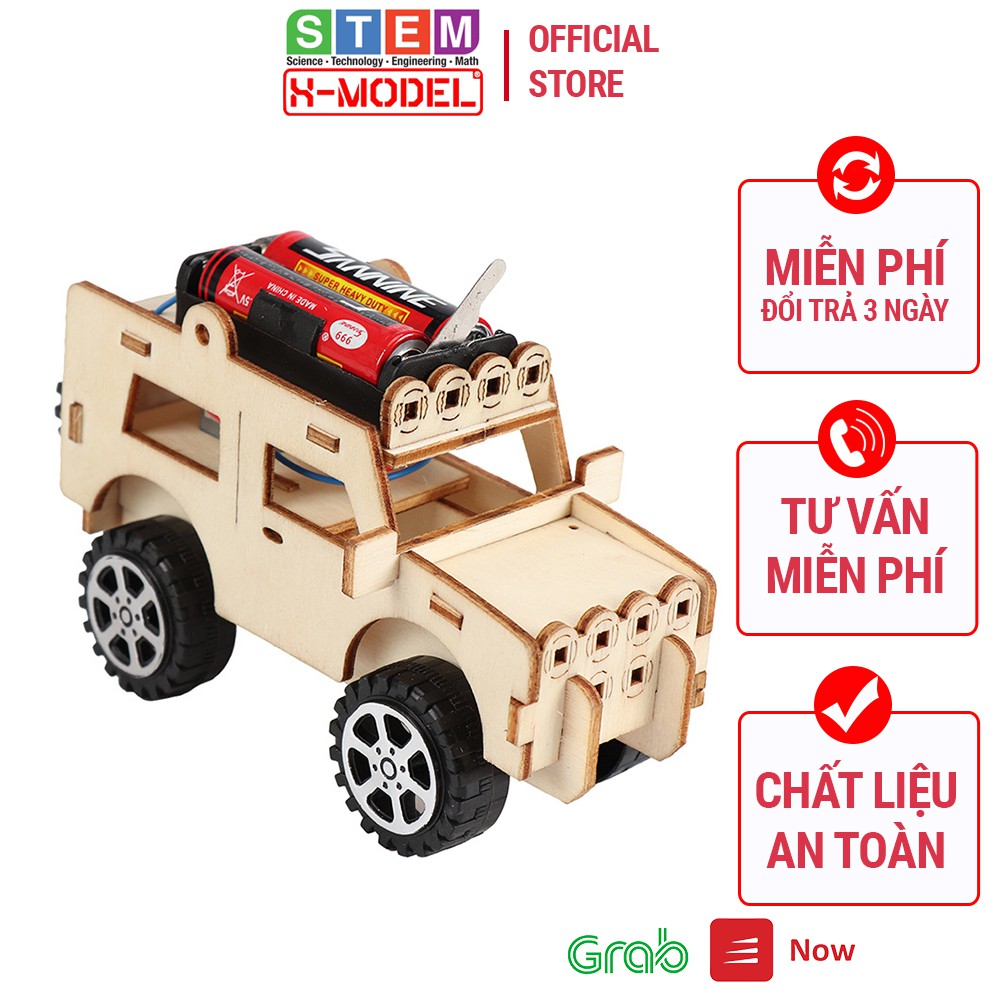 Xe ô tô đồ chơi lắp ráp bằng gỗ Bộ đồ chơi sáng tạo STEM ST72 chạy bằng pin cho bé X- MODEL Đồ chơi tự làm DIY|STEAM