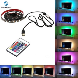 ✿♥▷ 5050 USB Mood Light RGB Multi Color LED Strip Light TV Backlight 24 Keys Remote Control