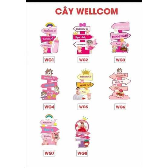 Cây welcome trang trí sinh nhật có hình bé
