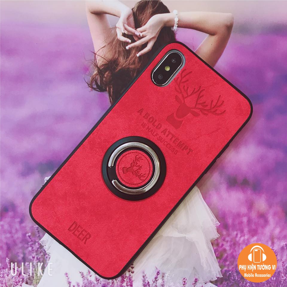 Ốp Hình Đầu Hươu Kèm giá đỡ cho iPhone từ 6 tới XS MAX