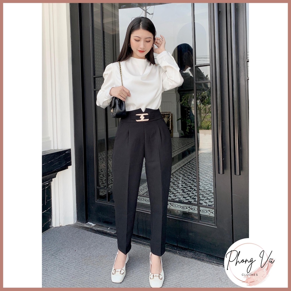 [Tặng quà]Quần baggy nữ PV03,cạp cao chữ V, đai chữ Z,khóa sườn,vải tuyết mưa cực đẹp | BigBuy360 - bigbuy360.vn
