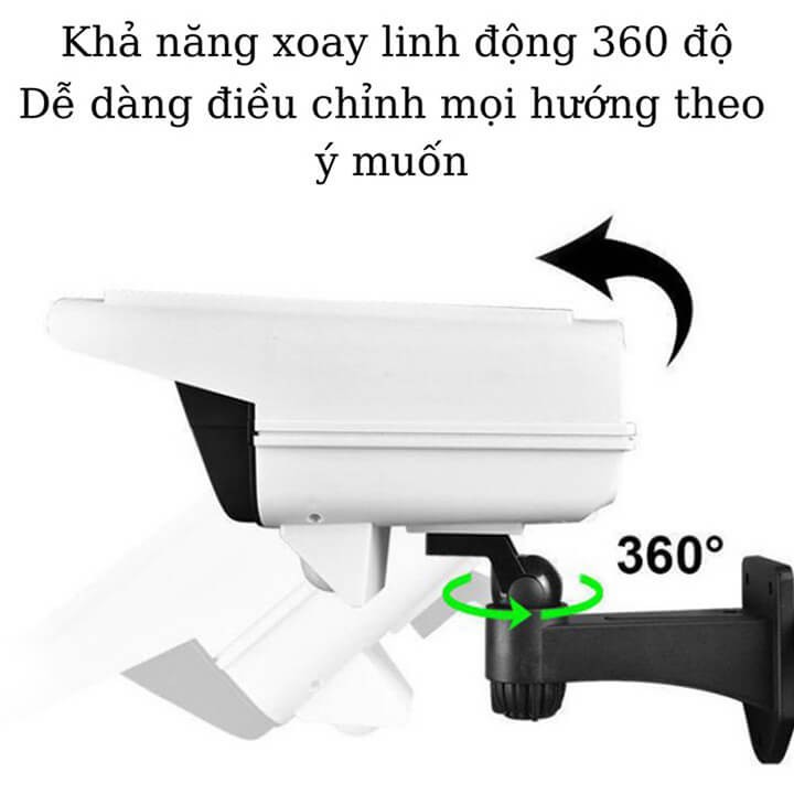 Đèn năng lượng mặt trời giả camera tự động bật tắt chống trộm, Chống nước IP66, Sử dụng 6 tiếng, Có 3 chế độ, Điều khiển