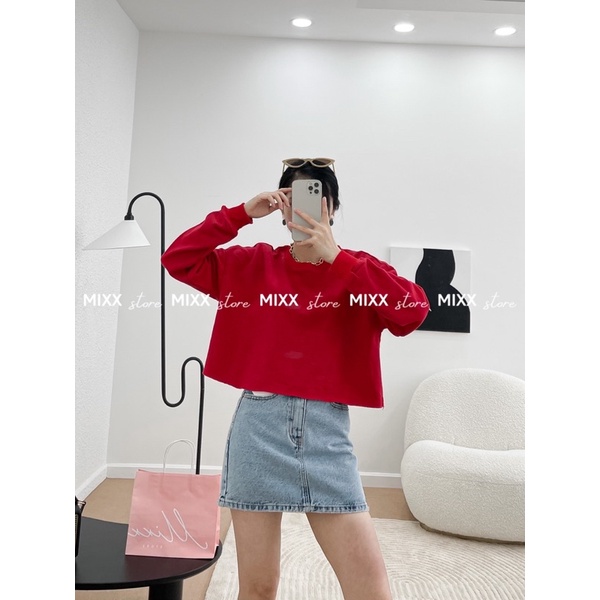 Áo Thun Nỉ Zara tay dài chất thun da cá dày mịn bo cổ tay màu xịn đẹp phom lửng vừa trẻ trung
